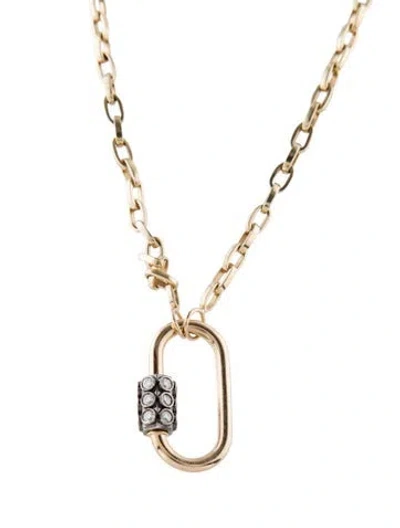 Pre-owned Marla Aaron 14k 1.06ct Diamond Consuelo Lock Chain Link Necklace, 25.5" In Multi