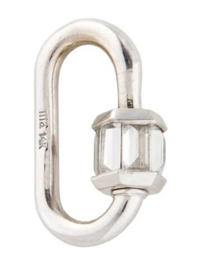Pre-owned Marla Aaron 14k 1.10ctw Diamond Total Baguette Baby Lock Pendant, 0.75" In Multi