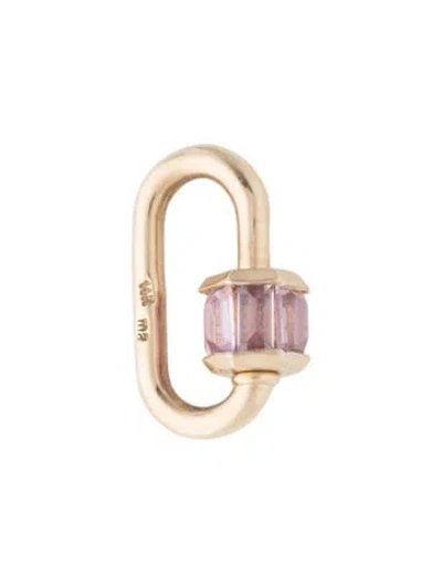 Pre-owned Marla Aaron 14k 1.1ctw Pink Sapphire Baguette Baby Lock In Multicolor