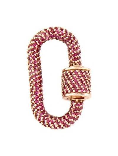 Pre-owned Marla Aaron 14k 2.15ctw Ruby Allstone Lock Pendant In Multicolor