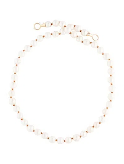 Pre-owned Marla Aaron 14k Akoya Pearl Strand Necklace, 15" In Multicolor