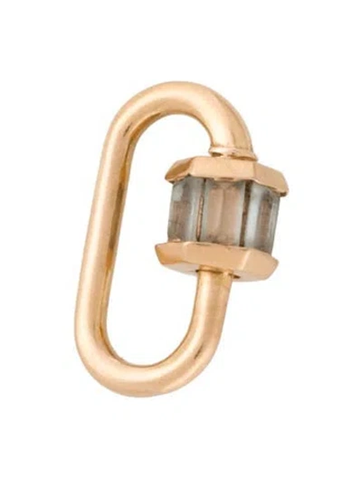 Pre-owned Marla Aaron 14k Aquamarine Total Baguette Babylock Charm In Multi