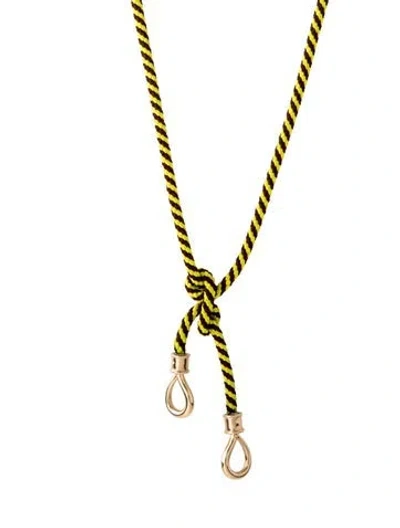 Pre-owned Marla Aaron 14k Cord The String Project Bumblebee Necklace, 31" In Multi
