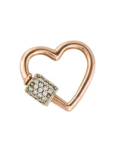 Pre-owned Marla Aaron 14k Diamond Heartlock Charm In Multi