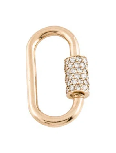 Pre-owned Marla Aaron 14k Diamond Stoned Regular Lock, 1.5" In Multi