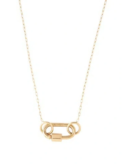 Pre-owned Marla Aaron 14k Fine Square Link Chain & Babylock Necklace, 15" In Multicolor