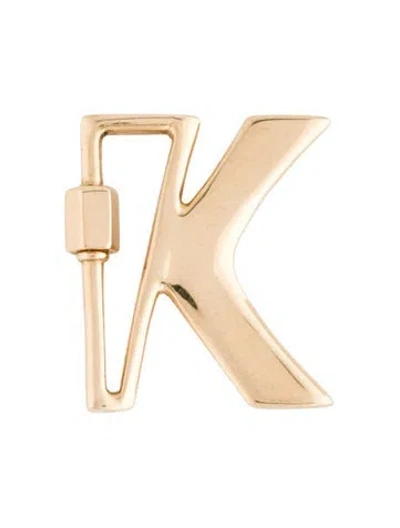 Pre-owned Marla Aaron 14k Letter 'k' Lock, 1" In Multicolor