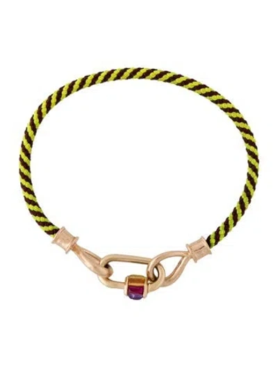 Pre-owned Marla Aaron 14k Multistone String Bracelet, 6"