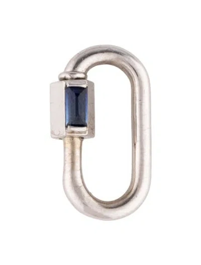 Pre-owned Marla Aaron 14k Sapphire Solo Baguette Babylock Charm In Multicolor