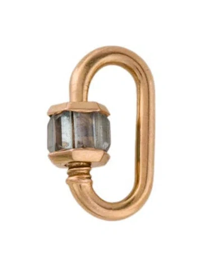 Pre-owned Marla Aaron 14k Sapphire Total Baguette Babylock Charm In Multi