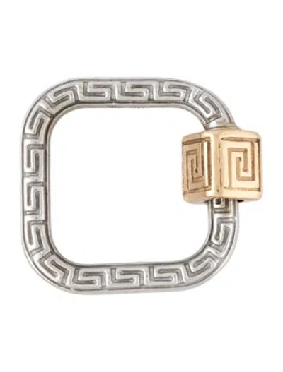 Pre-owned Marla Aaron 14k Two-tone Meander Lock Charm In Multicolor