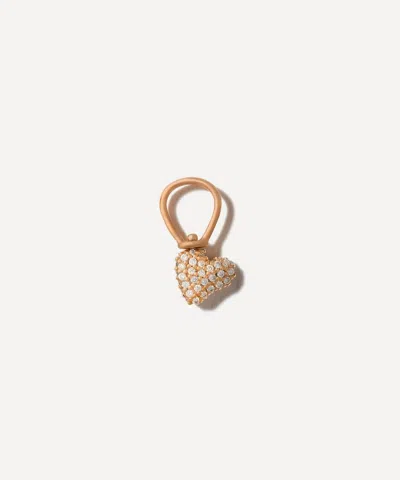 Marla Aaron 18ct Gold Allstone Itty Bitty Heart Charm