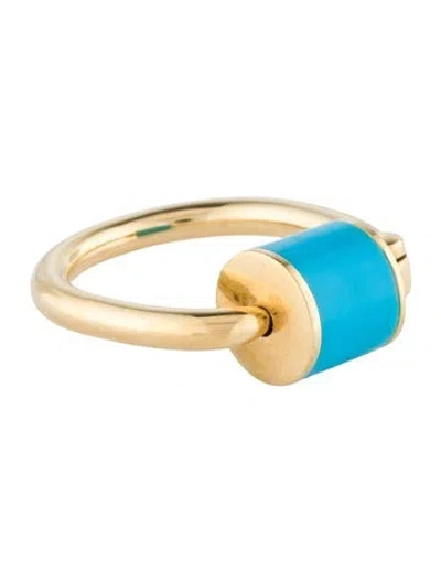 Pre-owned Marla Aaron 18k Chubby Trundle Lock Ring In Multi