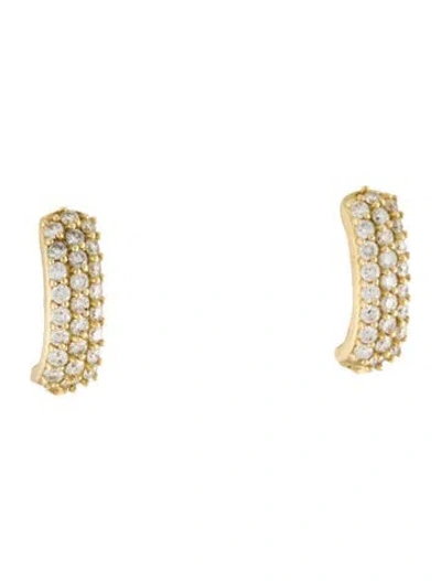 Pre-owned Marla Aaron 18k Diamond Base Huggie Earring In Multi