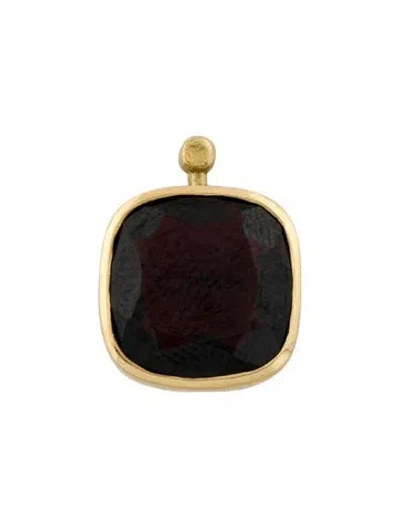 Pre-owned Marla Aaron 18k Mother Of Pearl & Garnet Single Earring Enhancer In Multi