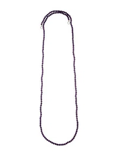 Pre-owned Marla Aaron Amethyst Bead Strand Necklace, 53" In Multicolor