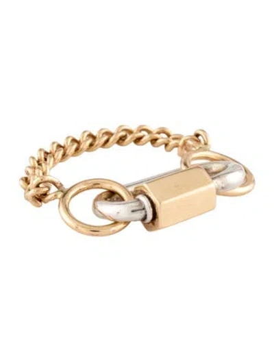 Pre-owned Marla Aaron Baby Lock Not So Heavy Curb Chain Ring In Multicolor