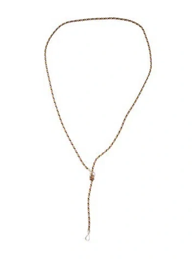 Pre-owned Marla Aaron Cord String Project Necklace, 32" In Black/blue/green