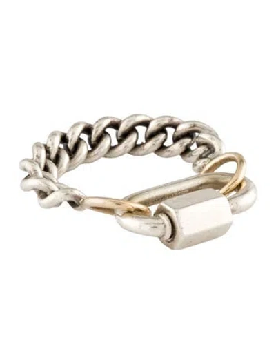 Pre-owned Marla Aaron Not So Heavy Curb Chain Ring W/ Babylock In Multi