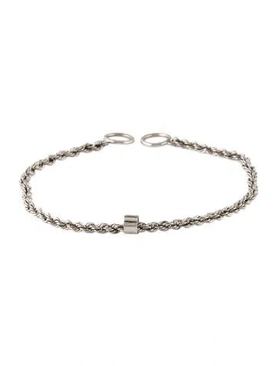Pre-owned Marla Aaron Platinum Rope Chain Link Bracelet, 6" In Multicolor