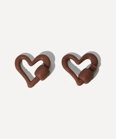 Marla Aaron Rubber Freeform Heartlock In Clay In Gray