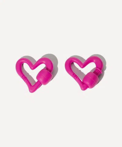 Marla Aaron Rubber Freeform Heartlock In Flamingo In Pink