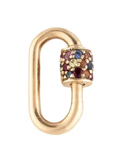 Pre-owned Marla Aaron Sapphire & Ruby Babylock Pendant In Multicolor