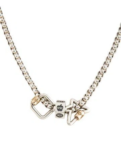 Pre-owned Marla Aaron Set 6 Convertible Lock Chain Necklace In Multicolor