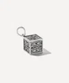 Marla Aaron Sterling Silver Embossed Box Charm In Silver
