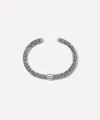Marla Aaron Sterling Silver Embossed Hinged Cuffling Bracelet In Black