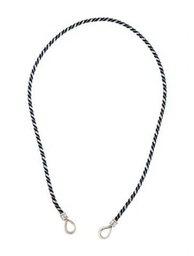 Pre-owned Marla Aaron The String Project Rugby Necklace In Black/blue/white