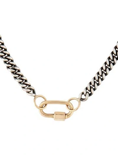 Pre-owned Marla Aaron Two-tone Babylock Heavy Curb Necklace, 17.5" In Multicolor