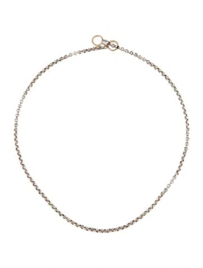Pre-owned Marla Aaron Two-tone Rolo Chain Necklace, 14" In Multicolor