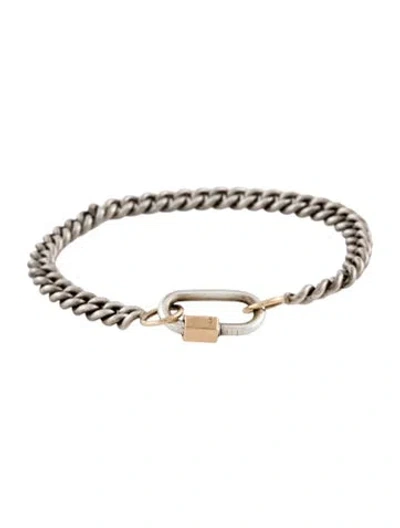 Pre-owned Marla Aaron Two-tone Spring Babylock Curb Link Bracelet, 5.75" In Multicolor