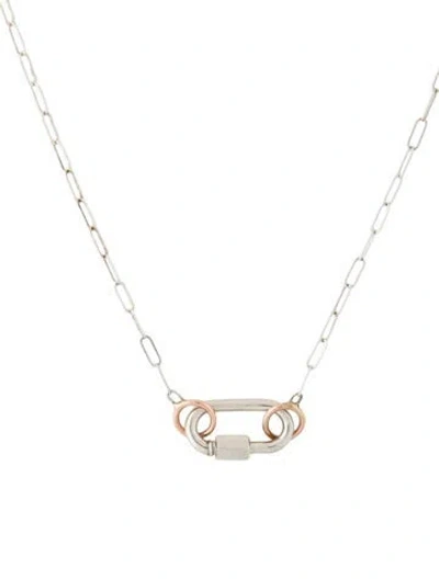 Pre-owned Marla Aaron Two-tone Square Link Chain & Babylock Charm, 17" In Multi