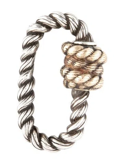 Pre-owned Marla Aaron Two-tone Twisted Lock Pendant, 1" In Multicolor