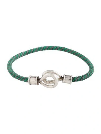 Pre-owned Marla Aaron Woven Cord String Project Bracelet In Blue/green