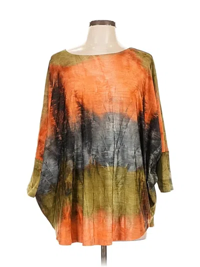 Pre-owned Marla Wynne 3/4 Sleeve Blouse In Orange