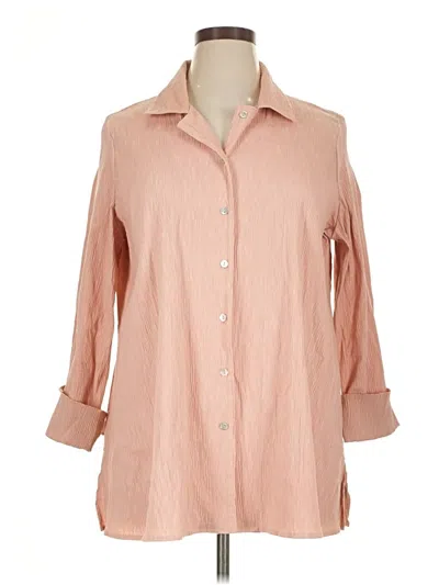 Pre-owned Marla Wynne 3/4 Sleeve Button Down Shirt In Pink
