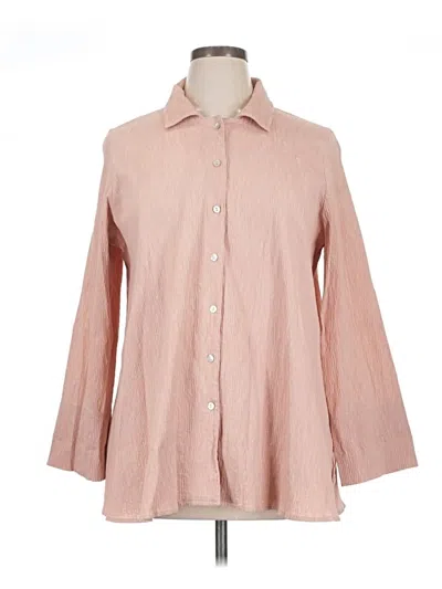 Pre-owned Marla Wynne 3/4 Sleeve Button Down Shirt In Pink