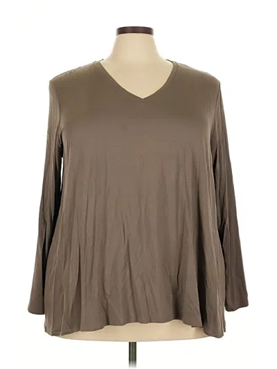 Pre-owned Marla Wynne 3/4 Sleeve T-shirt In Brown