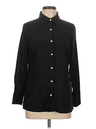 Pre-owned Marla Wynne Long Sleeve Blouse In Black