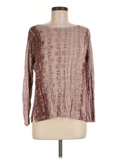 Pre-owned Marla Wynne Long Sleeve Blouse In Burgundy
