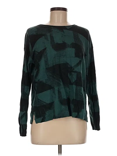 Pre-owned Marla Wynne Long Sleeve Top Green Boatneck Tops