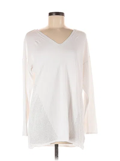 Pre-owned Marla Wynne Long Sleeve Top White V Neck Tops