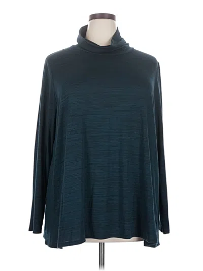Pre-owned Marla Wynne Long Sleeve Turtleneck In Teal