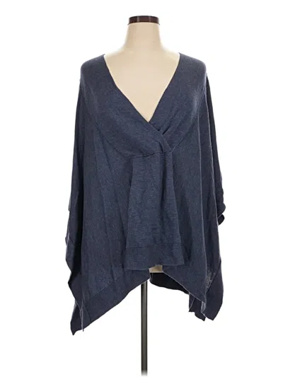 Pre-owned Marla Wynne Poncho In Blue