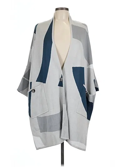 Pre-owned Marla Wynne Poncho In Gray