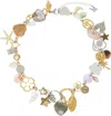 Marland Backus Multicolor Castaway Charm Necklace In Multi