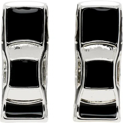 Marland Backus Silver & Black Traffic Jam Earrings